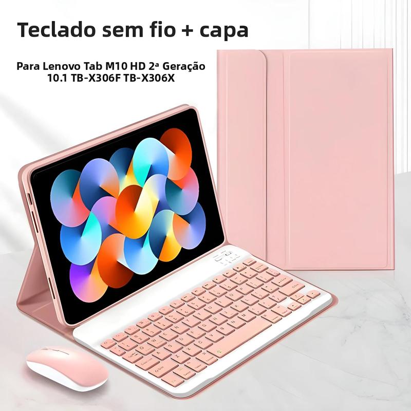 Capa Teclado Sem Fio Smart Cover Para Lenovo Tab M10 HD 2ª Geração